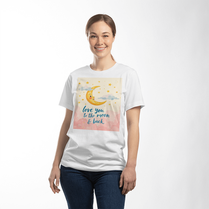T-shirt White: I Love You to the Moon and Back rosy Women's size