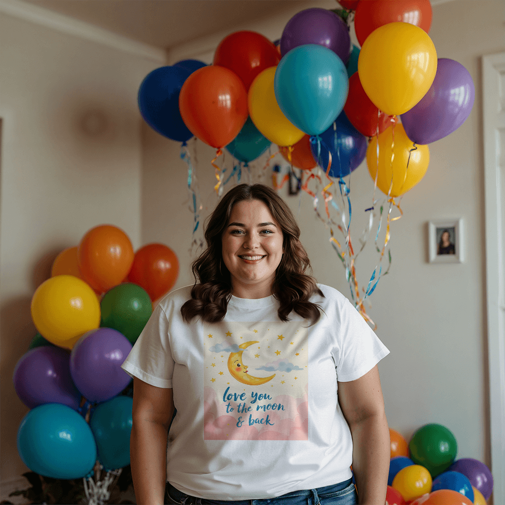 T-shirt White: I Love You to the Moon and Back rosy Women's size