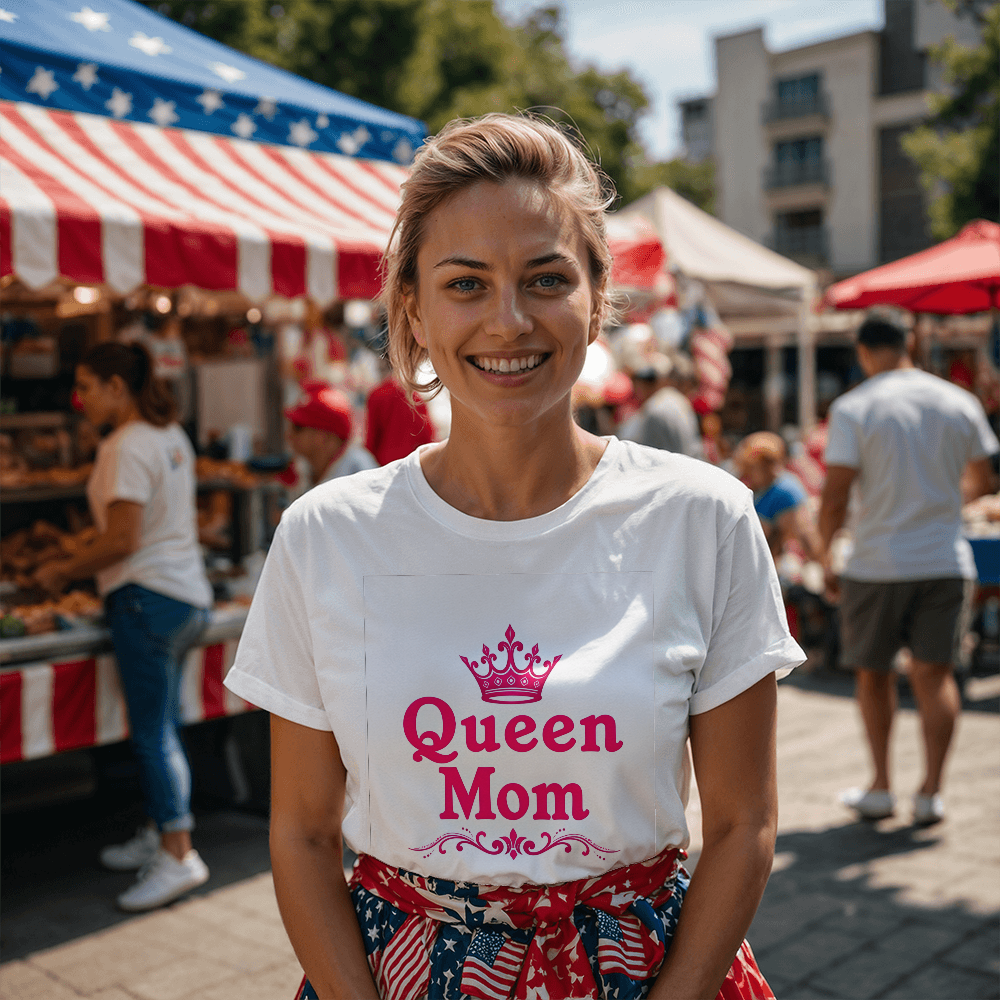 T-shirt White: Queen Mom