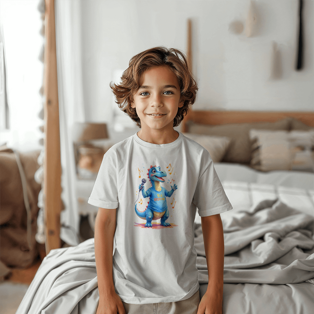 T-shirt Youth Jersey Tee: Big Brother Blue Youth Dinosaur