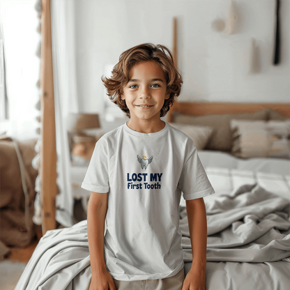 T-shirt white: I Lost My First Tooth Youth Size