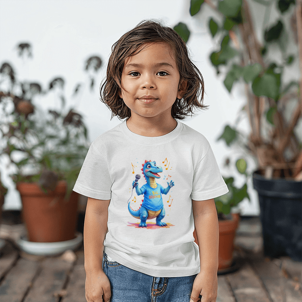 T-shirt Toddler Jersey Tee: Big Brother Blue Youth Dinosaur