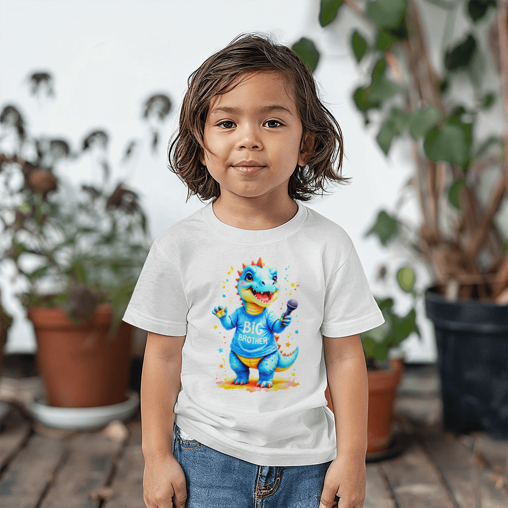 T-shirt Toddler Jersey Tee: Big Brother Blue Toddler Dinosaur