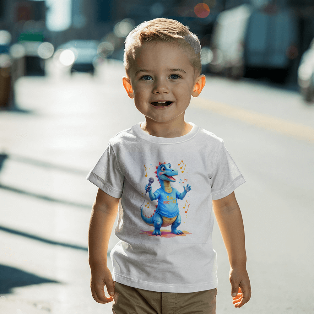 T-shirt Toddler Jersey Tee: Big Brother Blue Youth Dinosaur