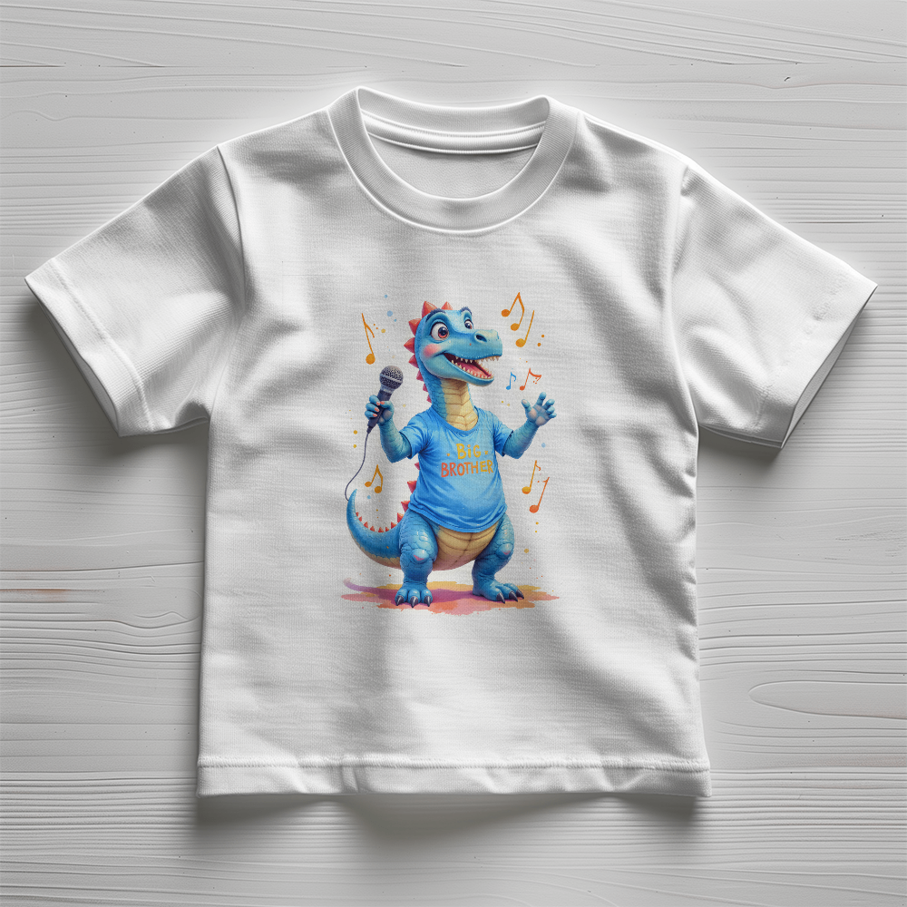 T-shirt Toddler Jersey Tee: Big Brother Blue Youth Dinosaur
