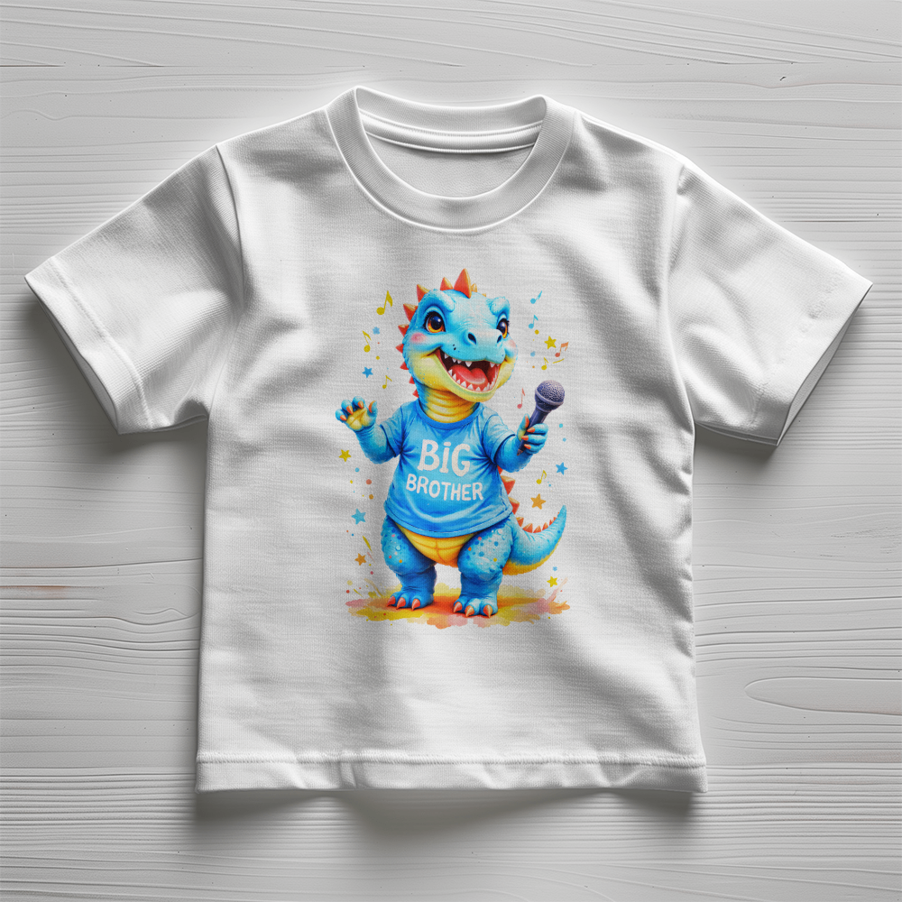 T-shirt Toddler Jersey Tee: Big Brother Blue Toddler Dinosaur