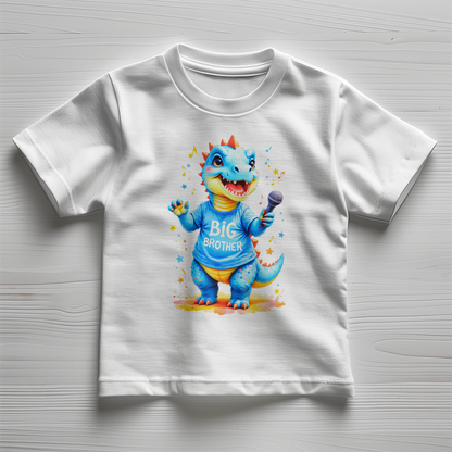 T-shirt Toddler Jersey Tee: Big Brother Blue Toddler Dinosaur