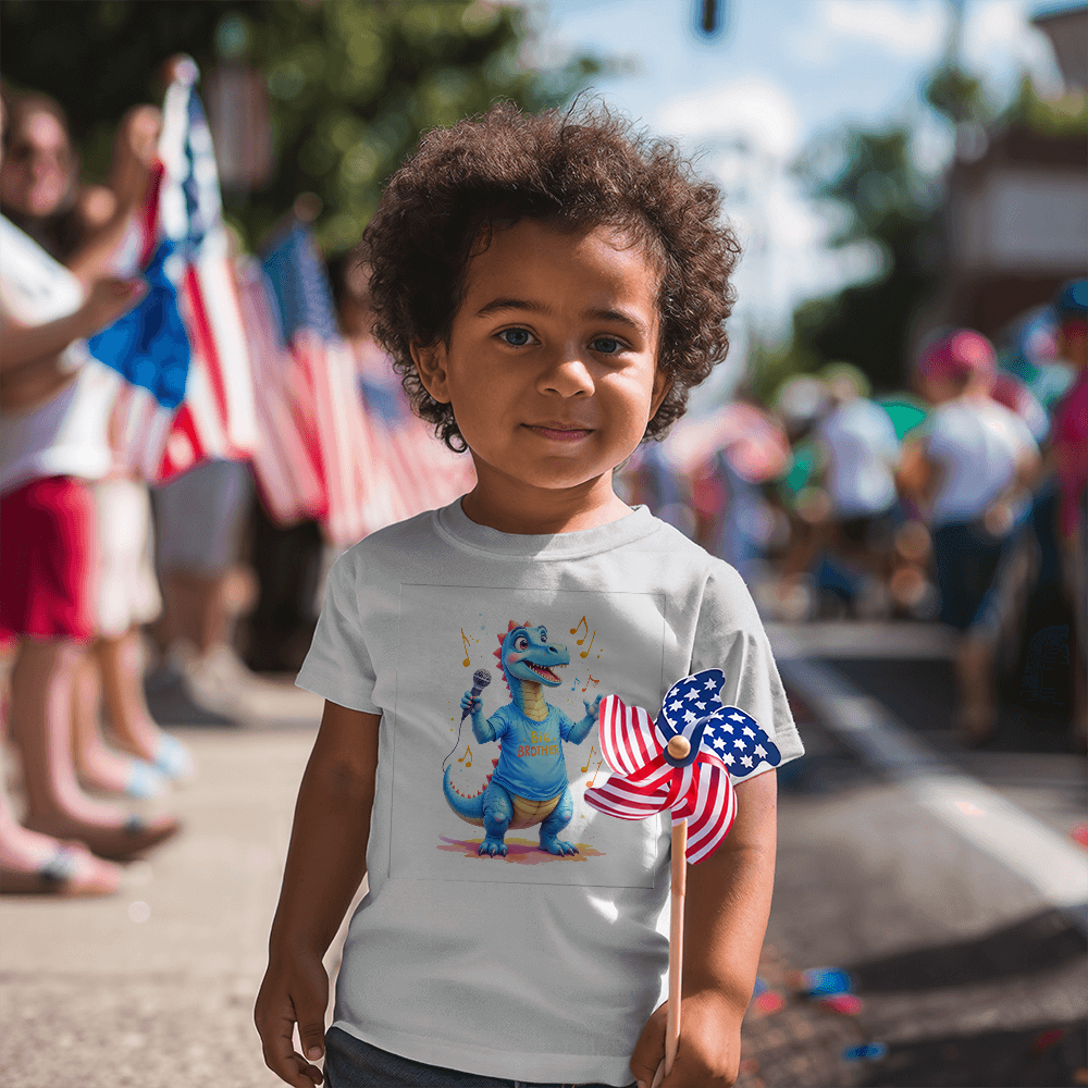 T-shirt Toddler Jersey Tee: Big Brother Blue Youth Dinosaur