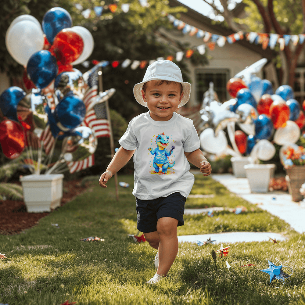 T-shirt Toddler Jersey Tee: Big Brother Blue Toddler Dinosaur