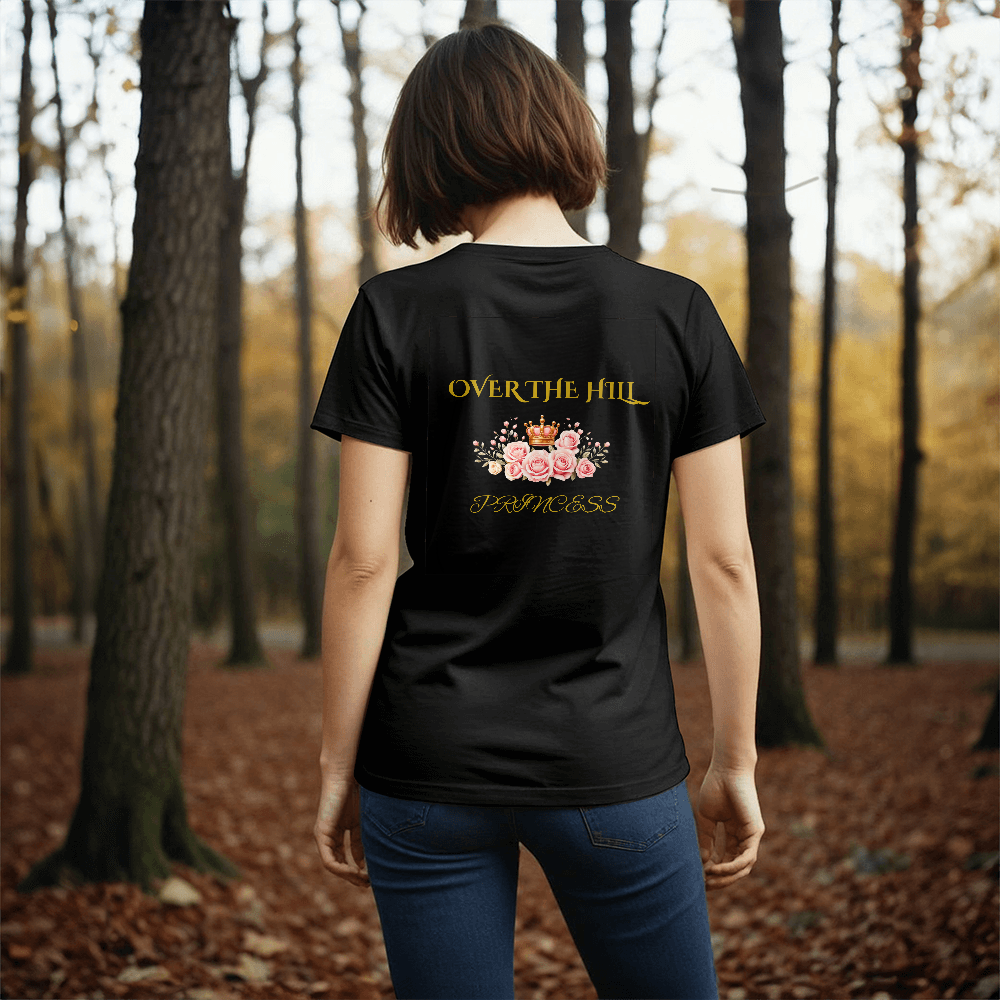 T-shirt Black Back: Over the Hill Princess