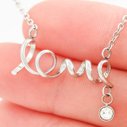 Scripted Love Necklace with POD Message: Best Friend