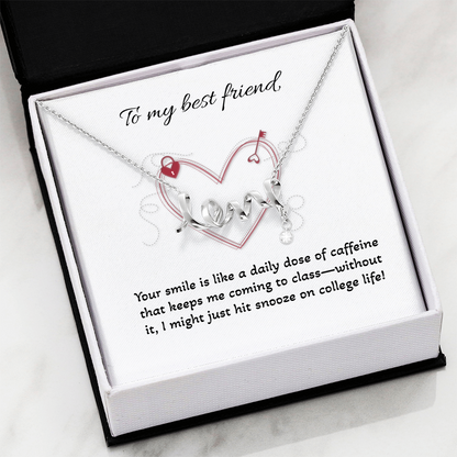 Scripted Love Necklace with POD Message: Best Friend