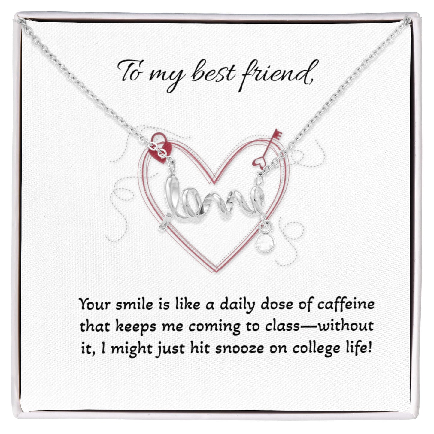 Scripted Love Necklace with POD Message: Best Friend