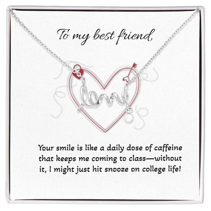 Scripted Love Necklace with POD Message: Best Friend
