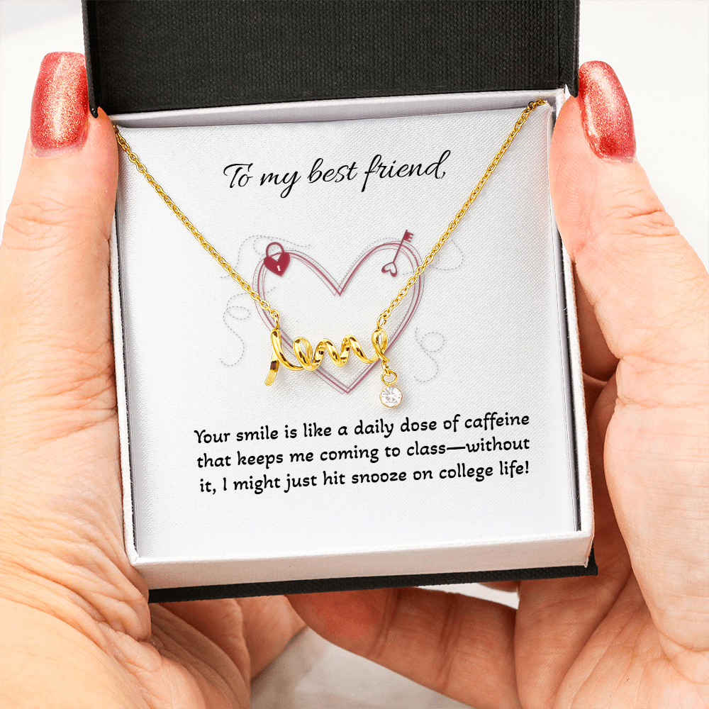 Scripted Love Necklace with POD Message: Best Friend