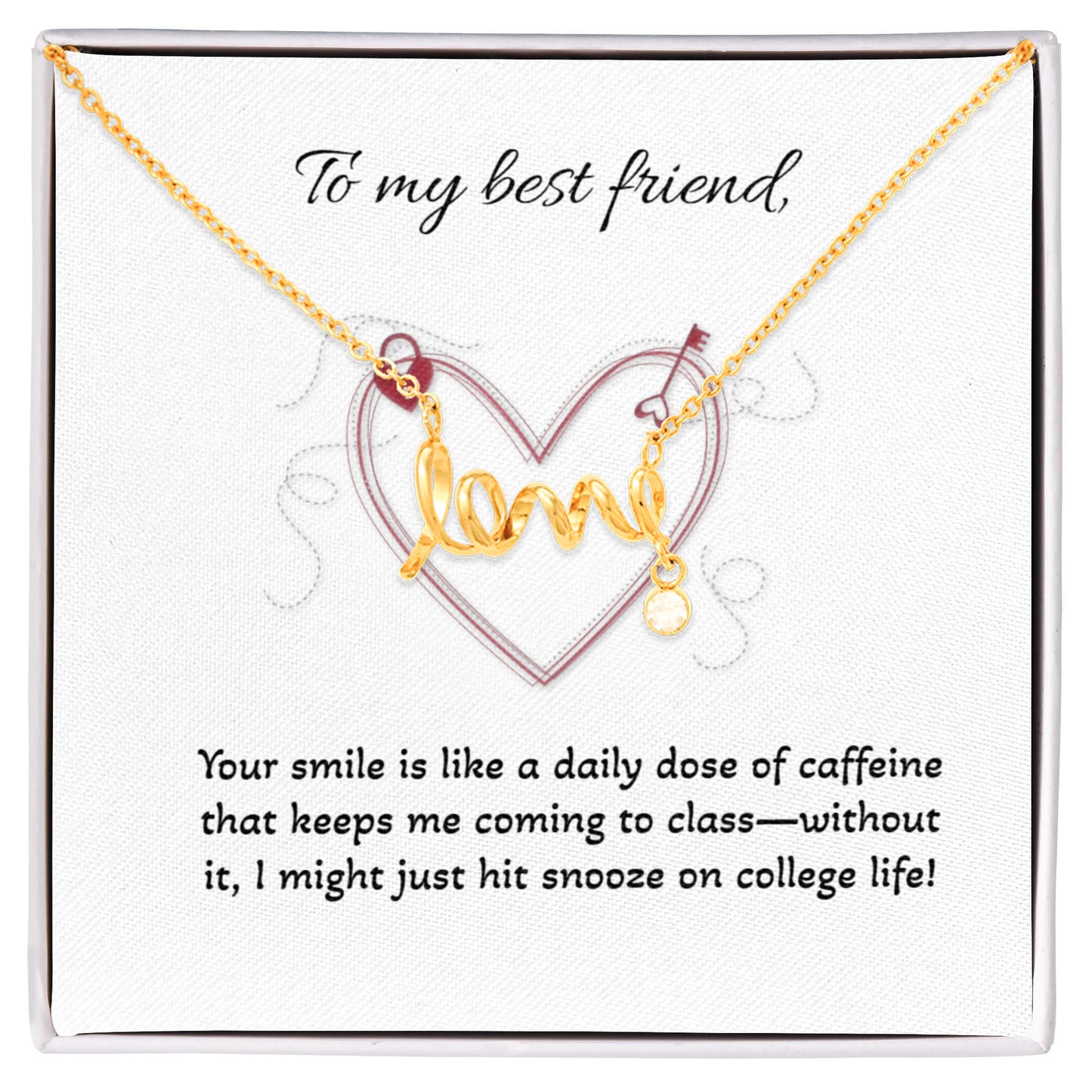 Scripted Love Necklace with POD Message: Best Friend