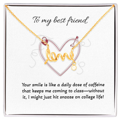 Scripted Love Necklace with POD Message: Best Friend