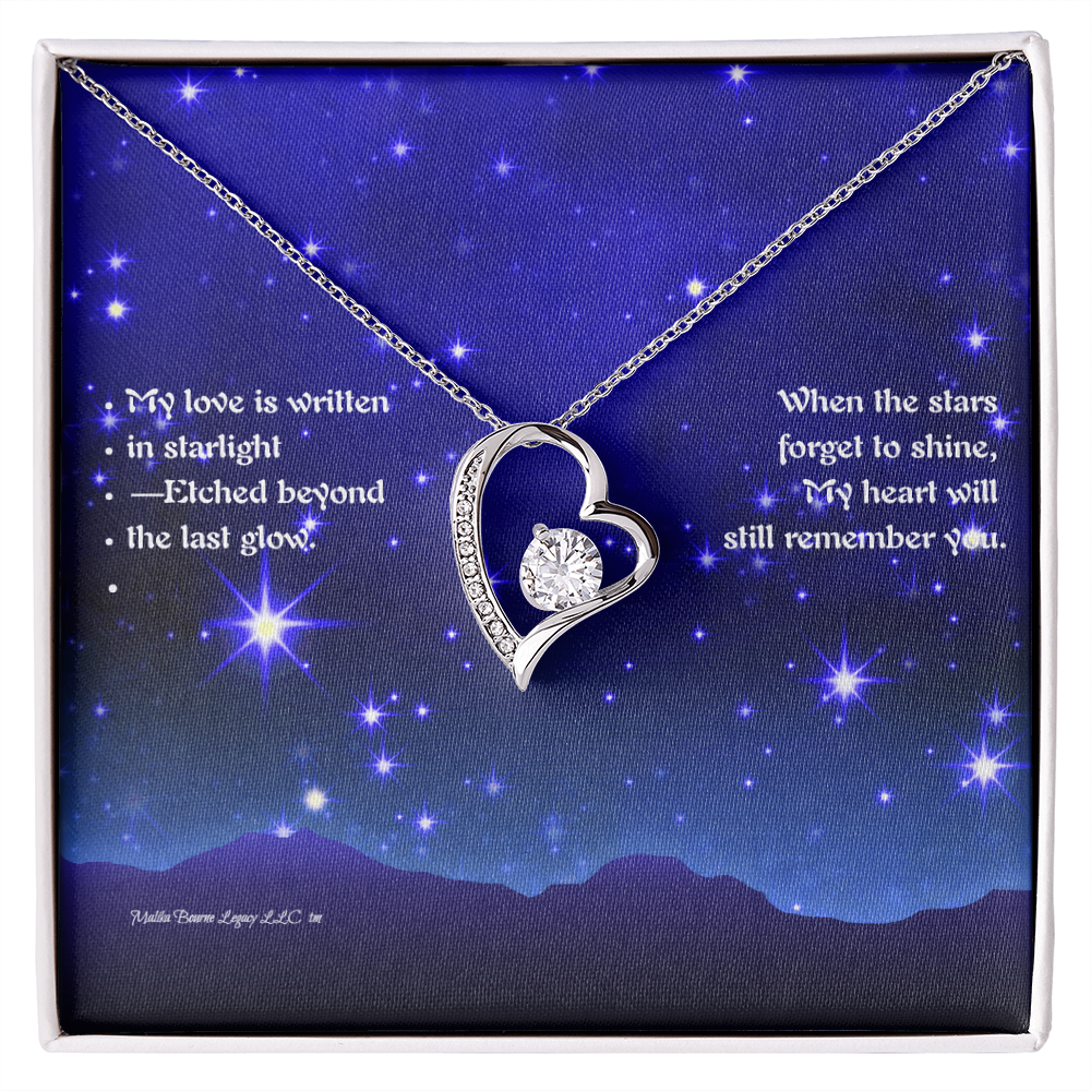 Forever Love Necklace - The Stars Echoe My Infinite Devotion-White Gold