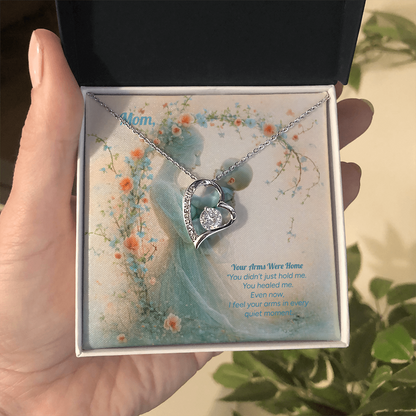 ❄️ Her Arms Were Home: Heart Pendant for Mom