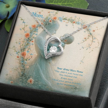 ❄️ Her Arms Were Home: Heart Pendant for Mom