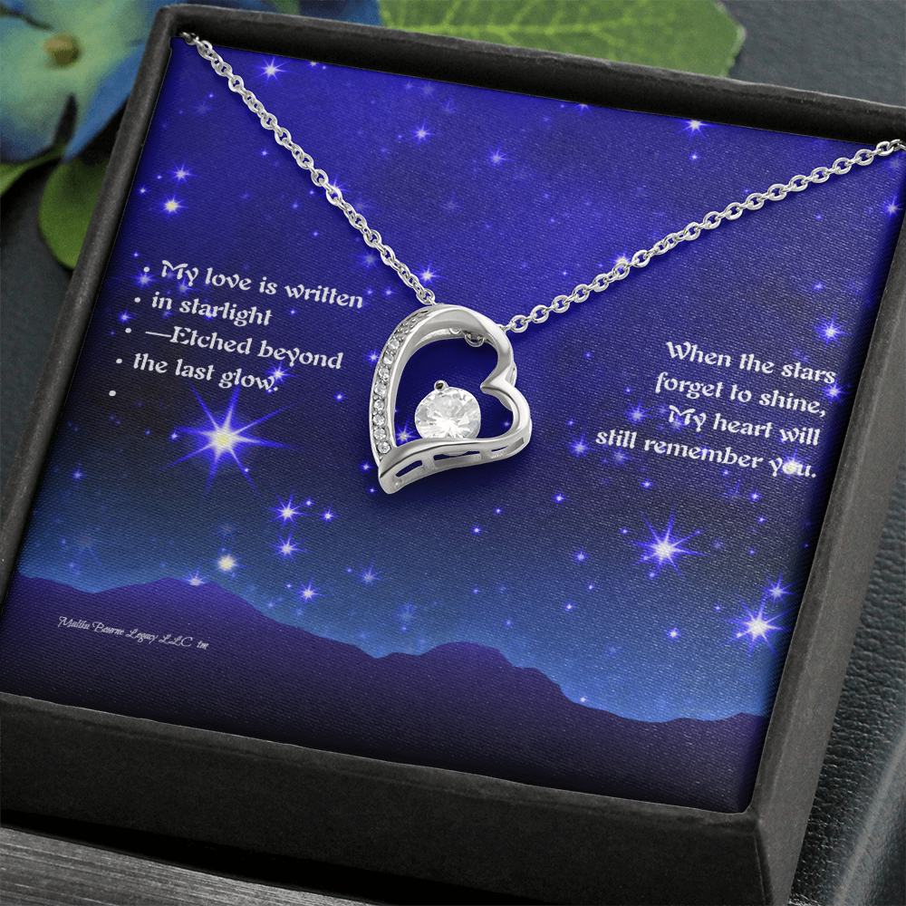 Forever Love Necklace - The Stars Echoe My Infinite Devotion-White Gold