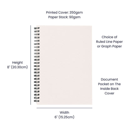 Unicorn Spiral Notebook – 6x8 Pastel Journal with Pocket - Rosinelle