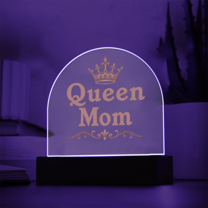 Acrylic Dome Plaque: Queen Mom Gold
