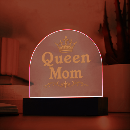 Acrylic Dome Plaque: Queen Mom Gold