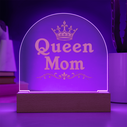 Acrylic Dome Plaque: Queen Mom Gold