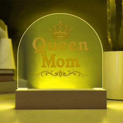 Acrylic Dome Plaque: Queen Mom Gold