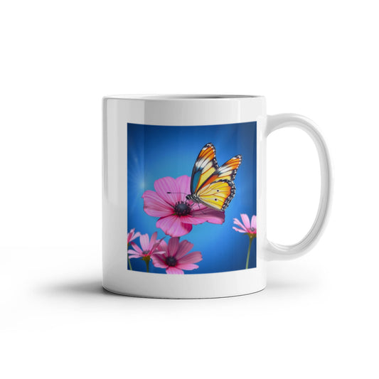 Golden Wings & Petal Sips: Ceramic Mug Relaxation Routine