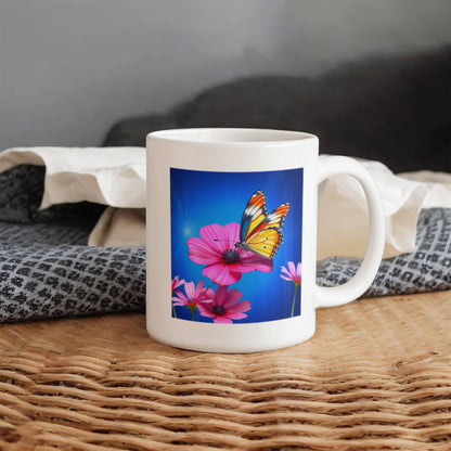 Golden Wings & Petal Sips: Ceramic Mug Relaxation Routine