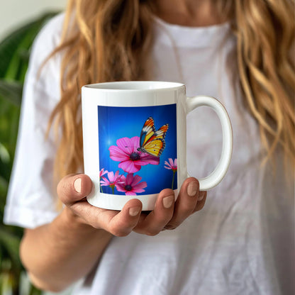 Golden Wings & Petal Sips: Ceramic Mug Relaxation Routine