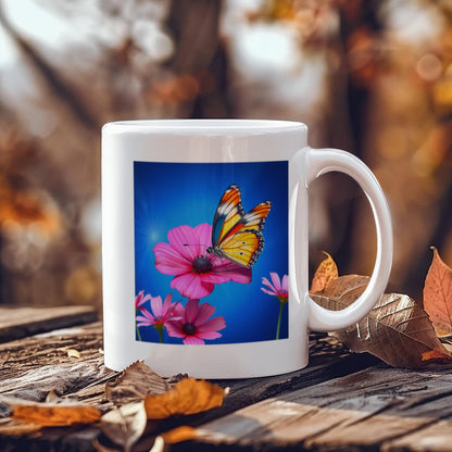 Golden Wings & Petal Sips: Ceramic Mug Relaxation Routine