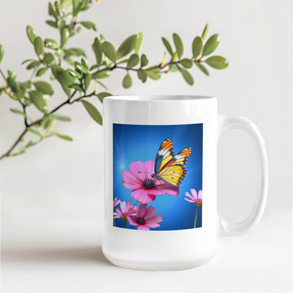 Golden Wings & Petal Sips: Ceramic Mug Relaxation Routine