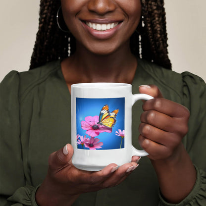 Golden Wings & Petal Sips: Ceramic Mug Relaxation Routine