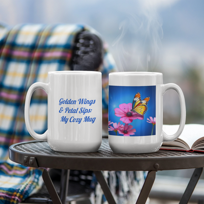 Golden Wings & Petal Sips: Ceramic Mug Relaxation Routine