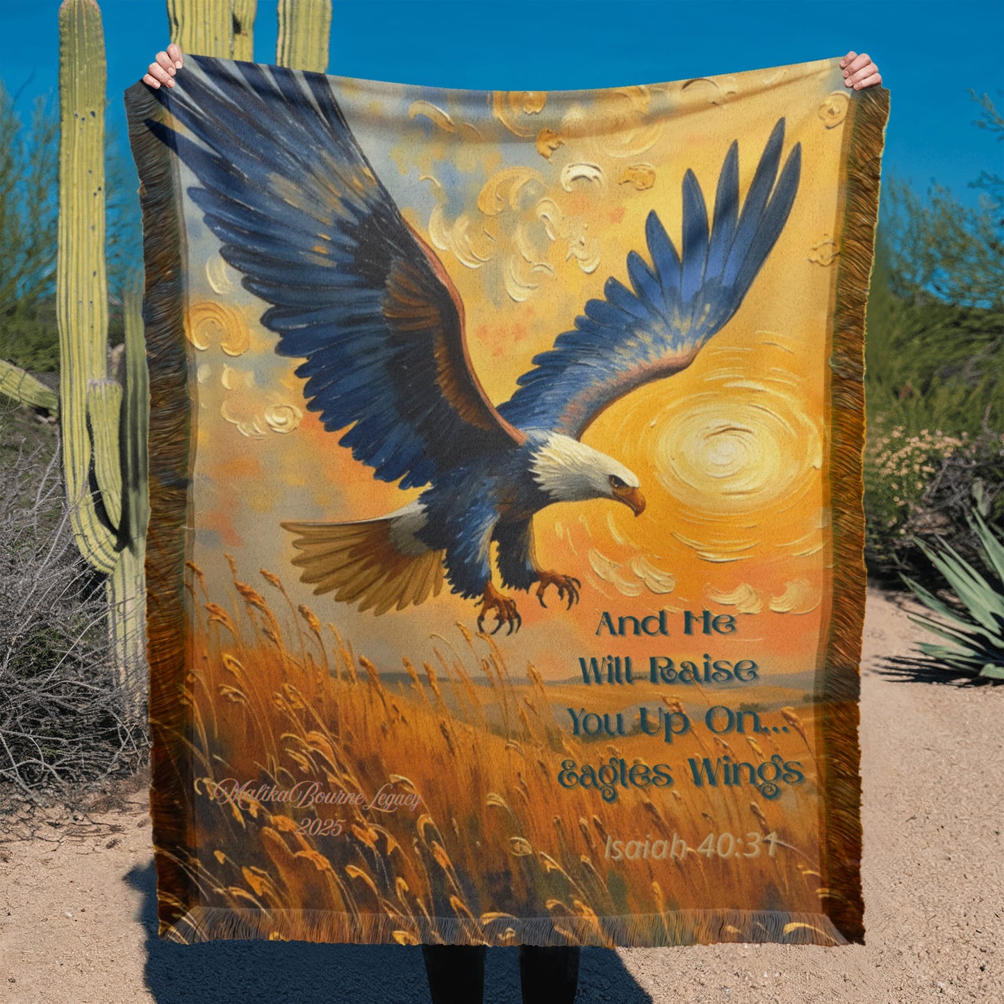 On the Wings of an Eagle Blanket for Dad