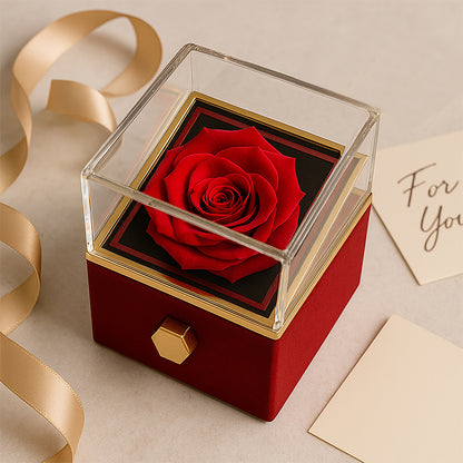 Forever Love Never Fades: Necklace in Luxurious Rotating Rose Box