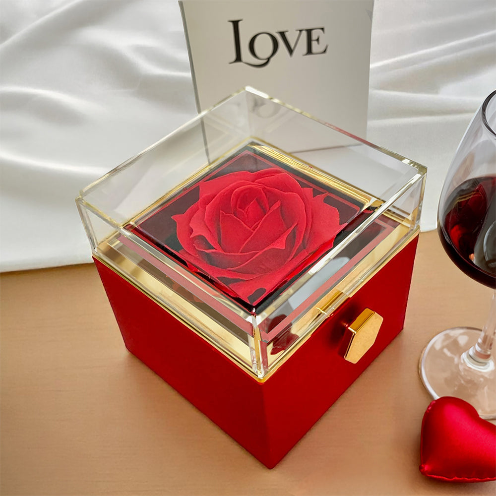 Forever Love Never Fades: Necklace in Luxurious Rotating Rose Box