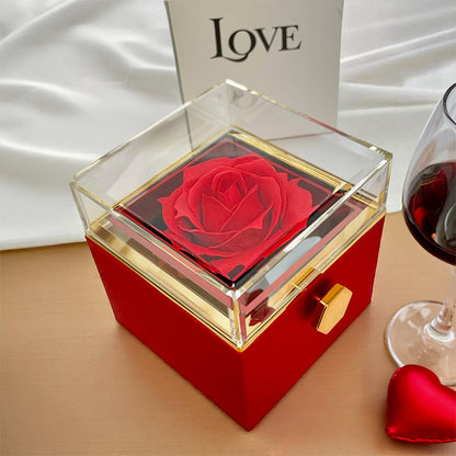 Forever Love Never Fades: Necklace in Luxurious Rotating Rose Box