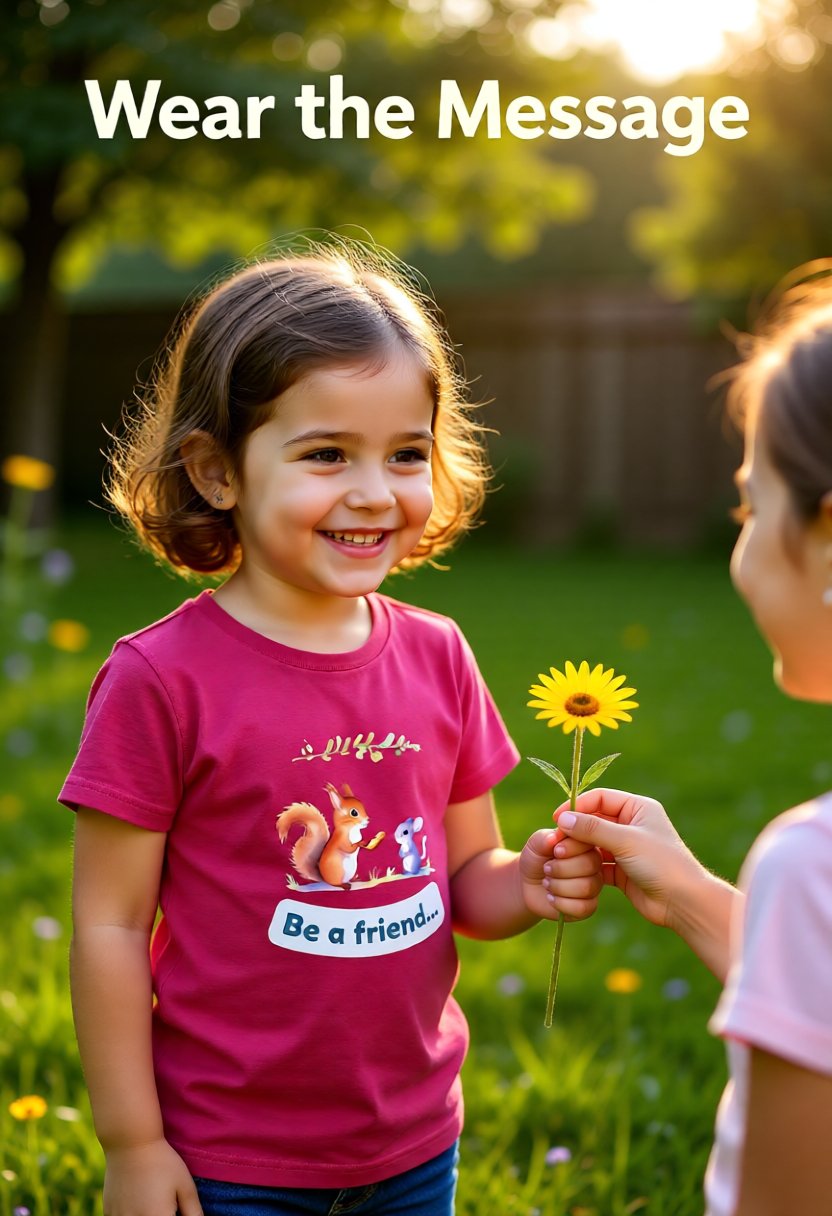 Affirmation Kids T‑Shirt – Be a Friend – Back to School Confidence Tee