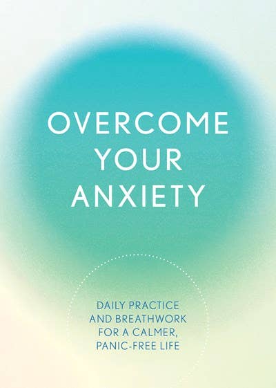 Book cover with 'Overcome Your Anxiety' text on a gradient background