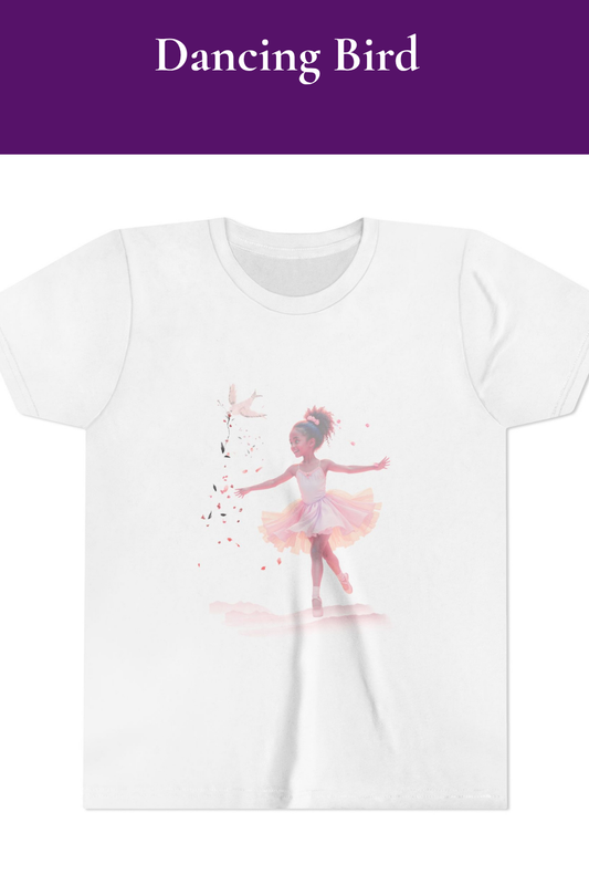 Youth Tee – Ballerina Feeding Bird Watercolor T-Shirt