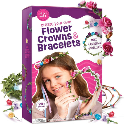 Flower Crowns & Bracelet Making Kit For Girls