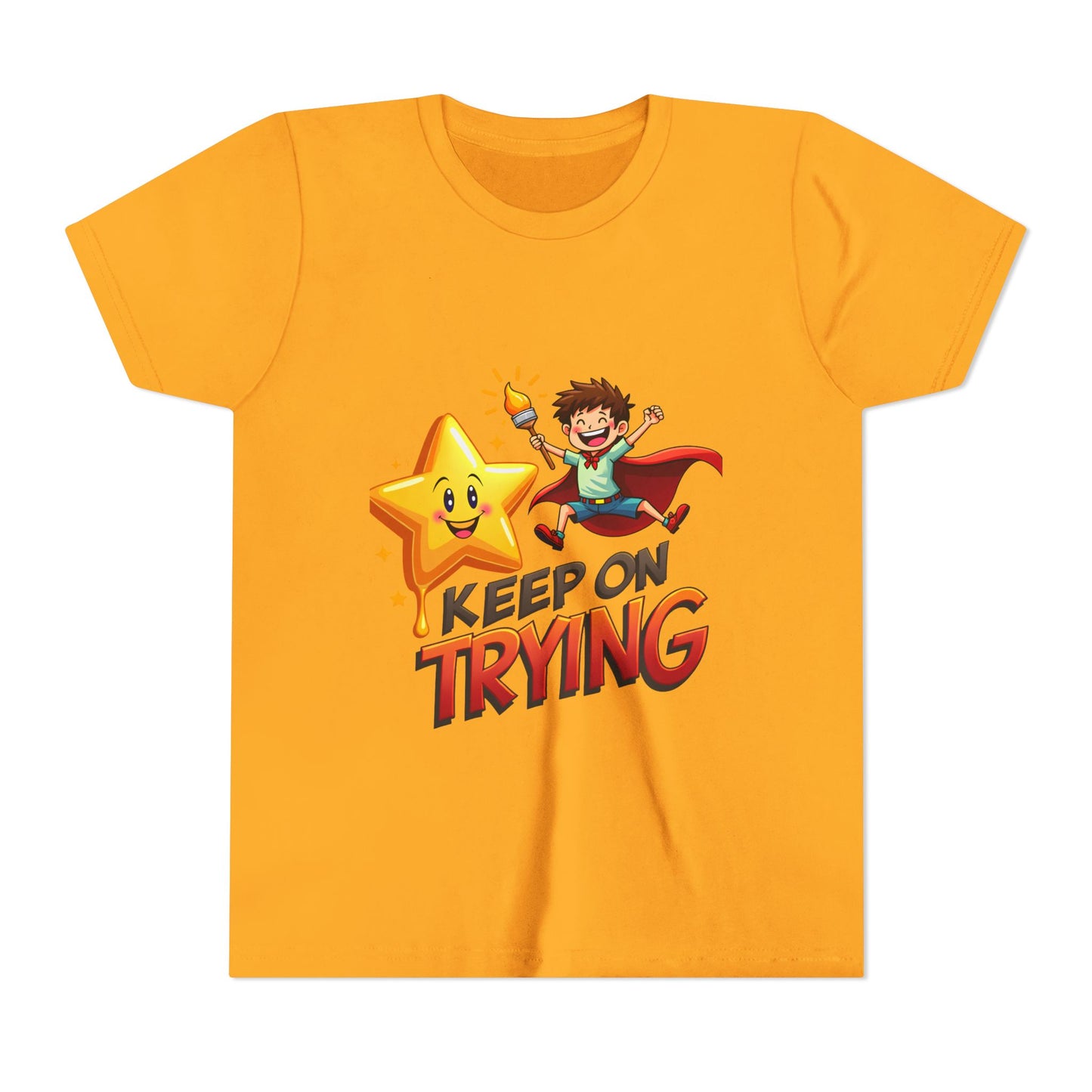 Affirmation Kids T‑Shirt – "Keep on Trying" – Back to School Confidence Tee