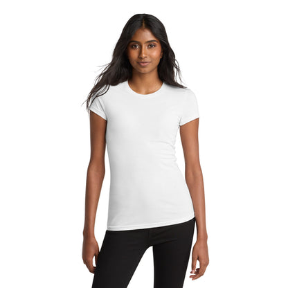 Women’s fitted Important Tee with arched Resilient chest print. Model wearing a plain white tee. No mock up avaailable