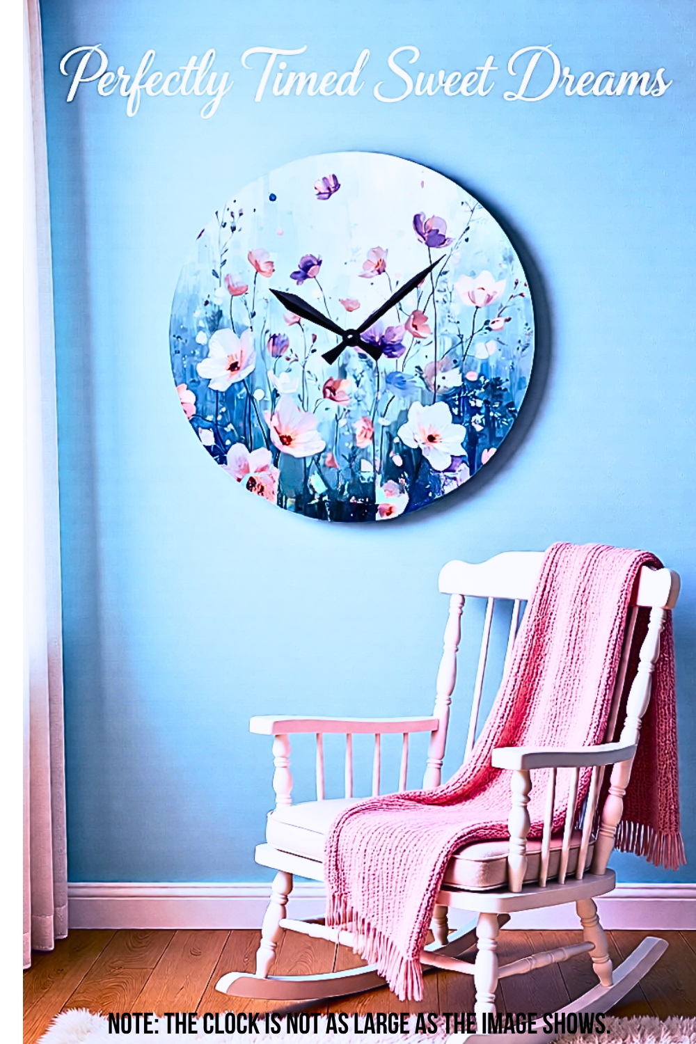 Acrylic Wall Clock — Pastel Floral Meadow Decorative Clock