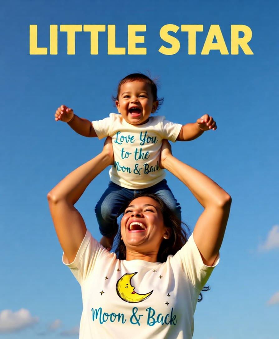 T-shirt White: To the Moon and Back blue Women Size