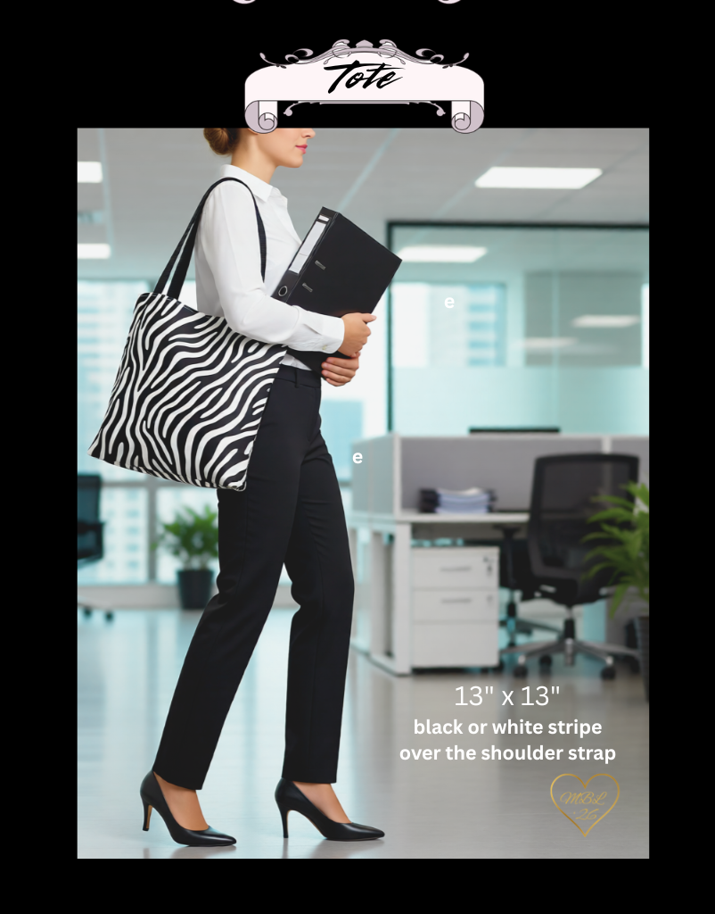 Tote: Zebra Print — Black & White Stripe Carry-All